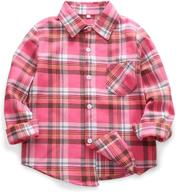 👧 buffalo checkered girls' clothing: phorecys flannel sleeve tops, tees & blouses logo