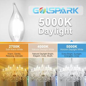img 2 attached to E12 Led Bulb Dimmable 4W 5000K Daylight, Type B Light Bulb Golspark 60W Equivalent, E12 Small Base Candelabra Led Light Bulbs, B11 Chandelier Candle Light Bulbs For Fan Light, Flame Tip, 550LM, 6 Pack