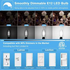 img 3 attached to E12 Led Bulb Dimmable 4W 5000K Daylight, Type B Light Bulb Golspark 60W Equivalent, E12 Small Base Candelabra Led Light Bulbs, B11 Chandelier Candle Light Bulbs For Fan Light, Flame Tip, 550LM, 6 Pack