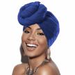blue turban headbands for women and girls - african style stretchy long head scarf by gortin logo