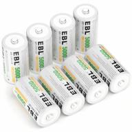 long-lasting power: ebl rechargeable c batteries with 5000mah capacity, pack of 8 логотип