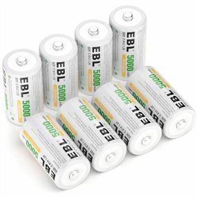 img 4 attached to Long-Lasting Power: EBL Rechargeable C Batteries With 5000MAh Capacity, Pack Of 8