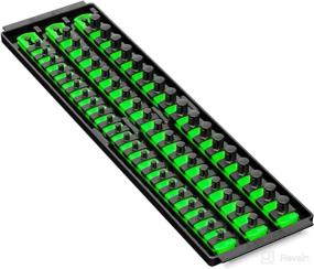 img 2 attached to Ernst 8481 Socket Boss 3-Rail Socket Organizer, 18-Inch, Green