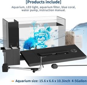 img 2 attached to 🐠 Revolutionize Your Aquatic Experience with ERAARK Self-Cleaning Aquarium Kit, Bluetooth Enabled - Compact Betta Fish Tank with Light, Filter, and Coral Water Pump - Ideal Fish Bowl Starter Kits (Blue)