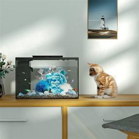 img 1 attached to 🐠 Revolutionize Your Aquatic Experience with ERAARK Self-Cleaning Aquarium Kit, Bluetooth Enabled - Compact Betta Fish Tank with Light, Filter, and Coral Water Pump - Ideal Fish Bowl Starter Kits (Blue)