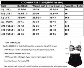 img 1 attached to Get Your Vintage Fix With COCOSHIP'S Polka Dot Bikini Set: High Waist, Twisted Front, Ruched Design, Tie Belt - FBA!
