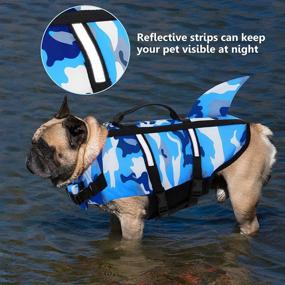 img 1 attached to 🐶 Letsqk Dog Life Jacket: Premium Ripstop Fin Shark Flotation Lifesaver Vests for Ultimate Pet Safety