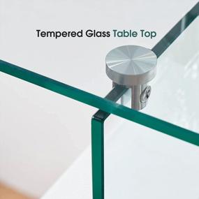 img 2 attached to Modern Glass Console Table With Storage - Perfect For Small Spaces - Use As An Entryway Table, Writing Desk, Computer Desk, TV Stand, Or Buffet Table - Stylish Accent Furniture From Ivinta
