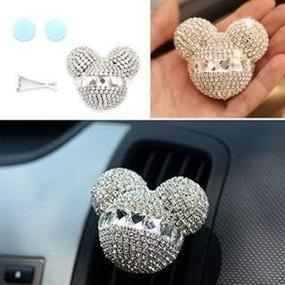 img 3 attached to 🚗 Sparkling Car Fragrance: Auto Mouse Air Freshener Holder with Charm - Perfume Diffuser for Car Vent