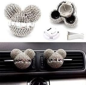 img 4 attached to 🚗 Sparkling Car Fragrance: Auto Mouse Air Freshener Holder with Charm - Perfume Diffuser for Car Vent