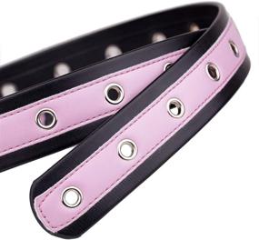 img 1 attached to Samtree Striped Leather Adjustable Grommet Women's Accessories ~ Belts