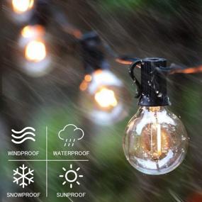 img 3 attached to SUNTHIN Outdoor String Lights, 48FT Patio Lights With 25 G40 Shatterproof LED Bulbs(1 Spare), Waterproof Hanging Lights String For Outside Backyard, Porch, Deck, Party, Garden