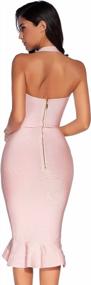 img 3 attached to Women'S Rayon Halter Fishtail Bandage Party Dress - Perfect For Any Event!