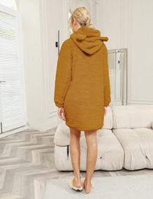 img 3 attached to Cute Fleece Ear Hoodie Sherpa Teddy Pullover Dress Tunic Sweatshirt With Pocket - Fluffy Outwear Fit For A Queen