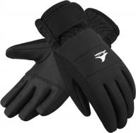 kids ski gloves: achiou waterproof winter snow gloves for boys girls, touchscreen warm snowboard cycling logo