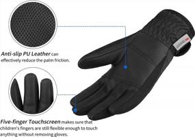 img 1 attached to Kids Ski Gloves: Achiou Waterproof Winter Snow Gloves For Boys Girls, Touchscreen Warm Snowboard Cycling