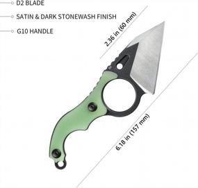 img 3 attached to KUBEY Hippocam KU166 Fixed Blade Utility Knife Hand Tool 2.36" Tanto D2 Blade With Snap Faster Kydex For Outdoor Hiking Camping And Everyday Carry (Jade)