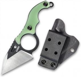 img 4 attached to KUBEY Hippocam KU166 Fixed Blade Utility Knife Hand Tool 2.36" Tanto D2 Blade With Snap Faster Kydex For Outdoor Hiking Camping And Everyday Carry (Jade)