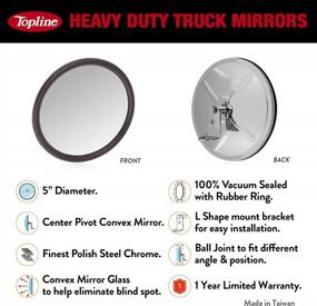 img 2 attached to Chrome Convex Mirror With Wide Angle View And Center Pivot For Heavy Duty Trucks, Semis, And Trailers By Topline Products - Eliminates Blind Spots
