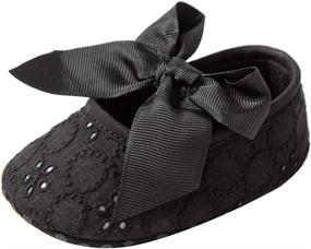 img 4 attached to Stylish Enteer Retro Leather Button Girls' Shoes - Chic Flats for Girls