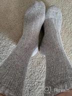 img 1 attached to Warm And Cozy: 3 Pairs Of Wool Cable Knit Knee High Socks For Women review by Nicole Cook