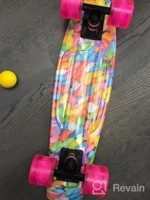 img 5 attached to 22 Inch Mini Cruiser Retro Skateboard W/ Flash Wheels For Kids, Boys, Girls & Youths - Perfect Beginner Board!