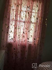 img 6 attached to Gold Foil Confetti Sheer Curtains - 84 Inch Length, Set Of 2 Panels For Living Room Decor