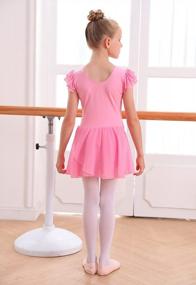 img 2 attached to Girls Ballet Dress 3-9 Years Ruffle Sleeve Tutu Skirted Leotard Ballerina Outfit Sparkle