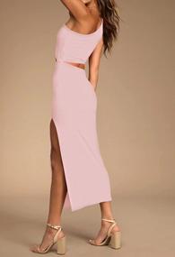img 1 attached to Summer One Shoulder Cutout Maxi Dress With Side Slit For Women By TIKSAWON - Sleeveless Bodycon Design