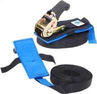 valonic wolf - ratchet tie down straps - 3500 lbs, 2 pack, with protection pad, 13 ft x 1 inch, black - ratchet straps, tie downs for motorcycle logo