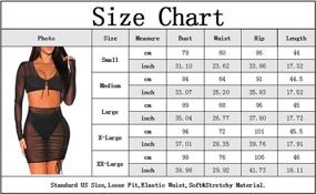 img 1 attached to Women'S Ruched Mesh Cover Up Sets Sheer 2 Piece Outfits Crop Top Short Sets