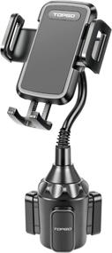 img 4 attached to 📱 Optimized Cup Holder Phone Mount for Car – TOPGO [Upgraded Adjustable Gooseneck & Firmly Stable] – Smartphone Cradle for iPhone 13, Samsung & More (Black)