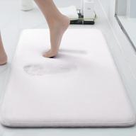 коврик для ванной smiry memory foam, сверхмягкие впитывающие коврики для ванной комнаты, нескользящий коврик для ванной для пола в ванной комнате с душем, 17 "x 24", белый логотип