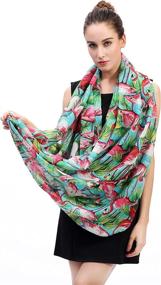 img 1 attached to Lina Lily Flamingo Lightweight Background Women's Accessories in Scarves & Wraps