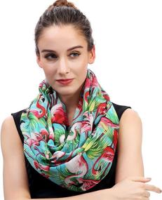 img 4 attached to Lina Lily Flamingo Lightweight Background Women's Accessories in Scarves & Wraps