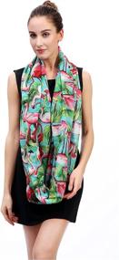 img 2 attached to Lina Lily Flamingo Lightweight Background Women's Accessories in Scarves & Wraps