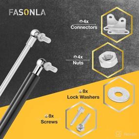 img 3 attached to 💪 FASONLA 15-Inch Gas Strut: 100N/22.5LB Force, Set of 2PCS Gas Springs with L-Type Mounts for CAR, Cabinet & Any 22.5Lb-45Lb Objects - Lift Support Shocks/Props