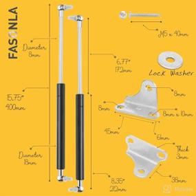 img 2 attached to 💪 FASONLA 15-Inch Gas Strut: 100N/22.5LB Force, Set of 2PCS Gas Springs with L-Type Mounts for CAR, Cabinet & Any 22.5Lb-45Lb Objects - Lift Support Shocks/Props