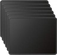 6 pack mroco mouse pad [30% larger] - non-slip rubber base, stitched edges, waterproof & textured for computers, laptop, office & home (8.5x11in) - black логотип