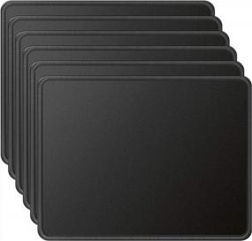 img 4 attached to 6 Pack MROCO Mouse Pad [30% Larger] - Non-Slip Rubber Base, Stitched Edges, Waterproof & Textured For Computers, Laptop, Office & Home (8.5X11In) - Black