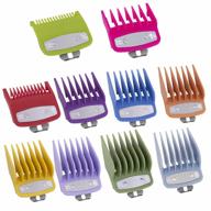 1/8” to 1 hair clipper guards set - compatible with wahl clippers #3171-500 - replacement cutting guides & combs fits most full size trimmers (colorful) logo