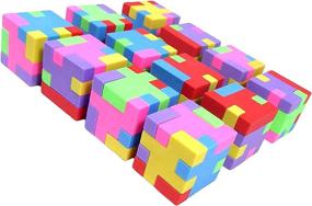 img 1 attached to Colorful Geometric Puzzle Erasers - 24 Pack For School Supplies, Party Favors, Fun Activities, And Pencil Backs