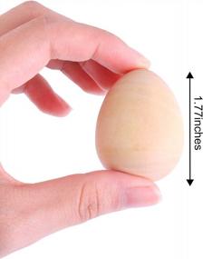 img 3 attached to 16 неокрашенных деревянных яиц с красками и кистями — идеально подходит для пасхальных поделок и украшений своими руками