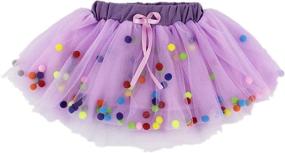 img 4 attached to MizHome Girls Multi Layer Pompom Toddler Girls' Clothing at Skirts & Skorts