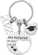 🎓 stylish 2019 graduation keychain believed could: a perfect keepsake! logo