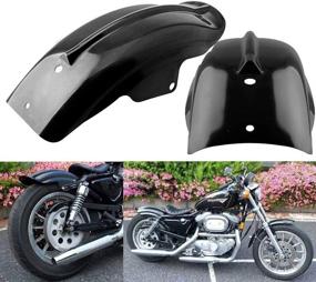 img 4 attached to 🏍️ Custom Black Rear Fender Mudguard for Honda Shadow & Yamaha V Star Motorcycle Cruiser Chopper Bobber Café Racer