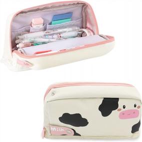 img 4 attached to Cute Kawaii Stationery Pouch With Large Capacity - Ideal For Middle And High School, College, Office, Girls, Women, Teens, And Adults - Perfect Gift