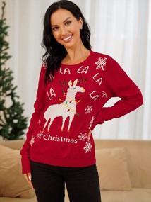 img 2 attached to Women'S Ugly Christmas Sweater: ZAFUL Snowflake Crew Neck Pullover Jumper