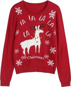 img 4 attached to Women'S Ugly Christmas Sweater: ZAFUL Snowflake Crew Neck Pullover Jumper