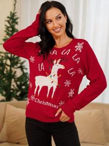 img 3 attached to Women'S Ugly Christmas Sweater: ZAFUL Snowflake Crew Neck Pullover Jumper